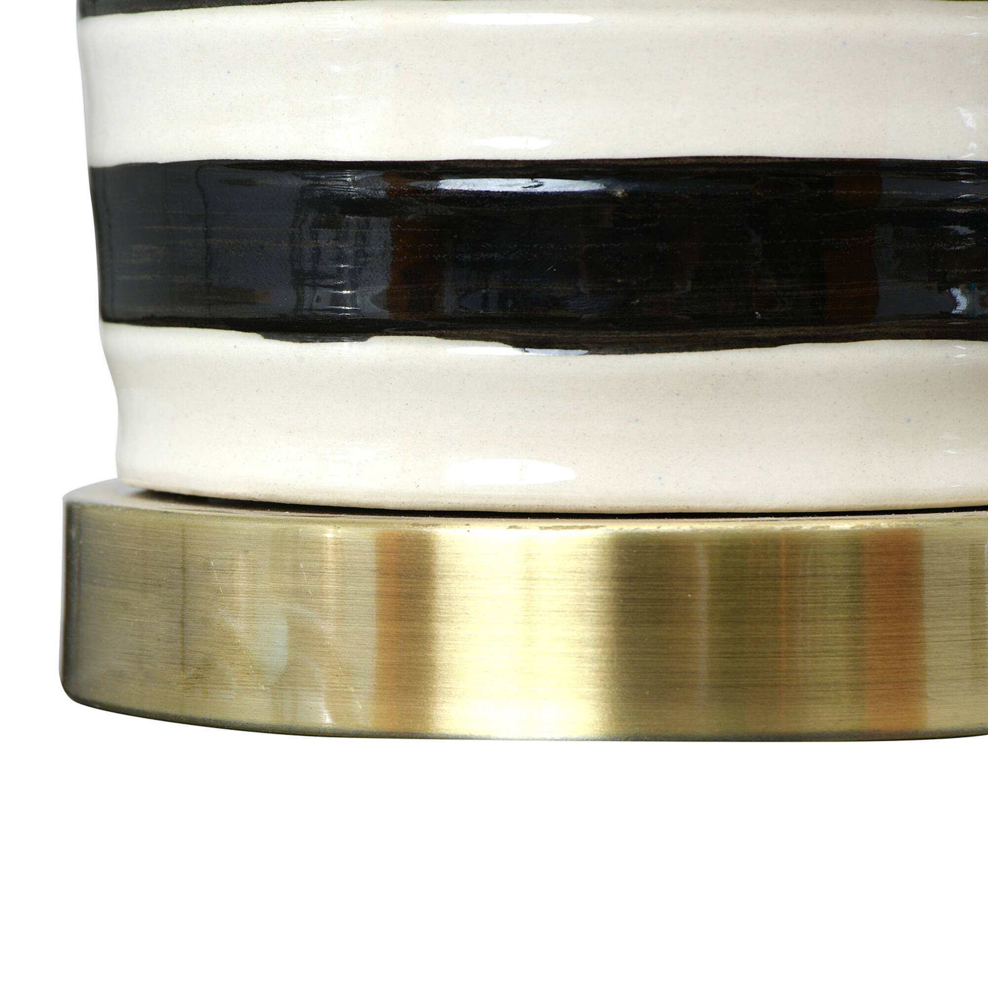 Hello Honey® Black & White Striped Ceramic Table Lamp